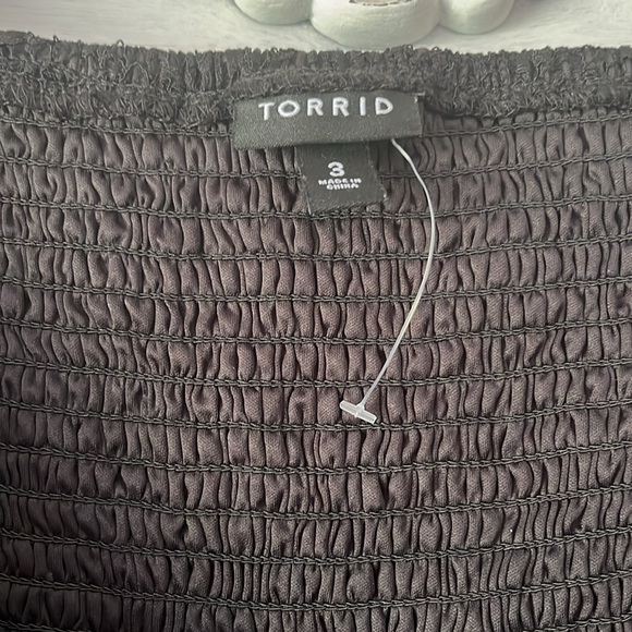 Torrid Baby Doll Lace Puff Sleeve Black Top 3x NWOT. - Picture 7 of 10